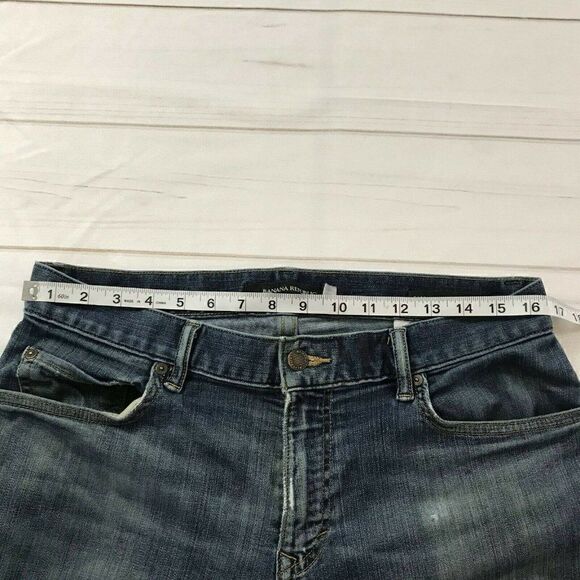 Banana Republic Mens Blue Regular Fit Medium Wash Denim Tapered Jeans Size 32x32 - Picture 10 of 11